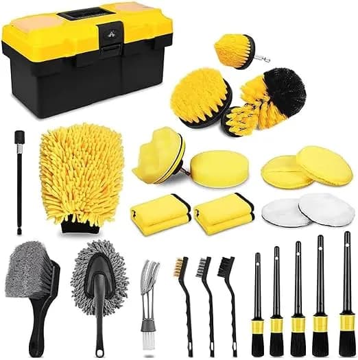 ALANES 27pcs Car Cleaning Kit Auto Detailing Kit Car Wash Brush Towel Kit